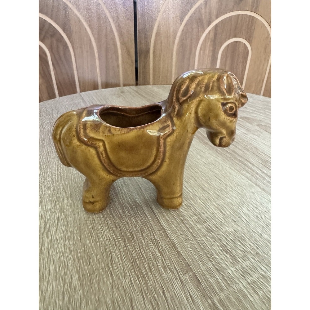 Vintage McCoy Floraline Brown Animal HORSE Planter Rare - Picture 2 of 5